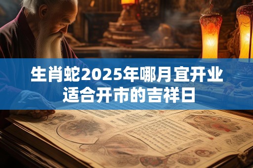 生肖蛇2025年哪月宜开业 适合开市的吉祥日