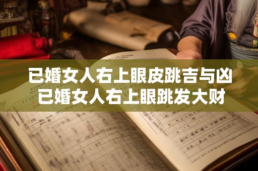 已婚女人右上眼皮跳吉与凶 已婚女人右上眼跳发大财