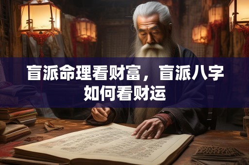 盲派命理看财富，盲派八字如何看财运