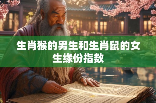 生肖猴的男生和生肖鼠的女生缘份指数