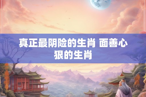 真正最阴险的生肖 面善心狠的生肖