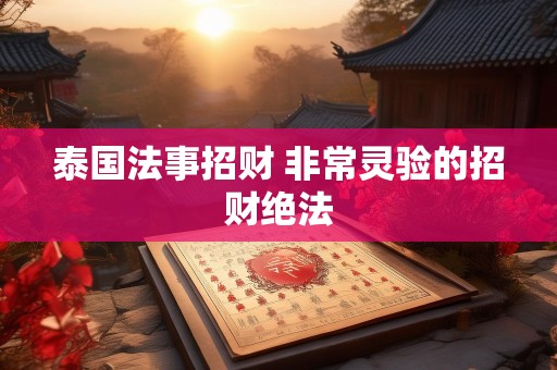 泰国法事招财 非常灵验的招财绝法