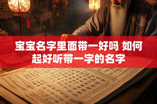 宝宝名字里面带一好吗 如何起好听带一字的名字