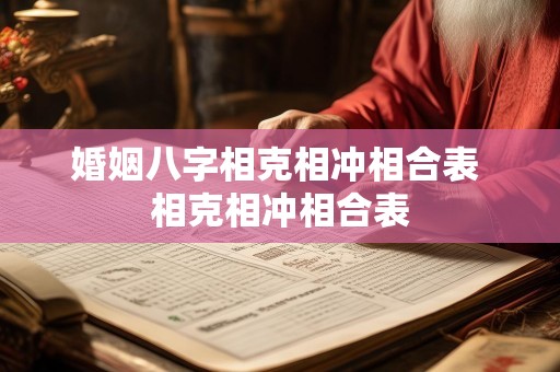 婚姻八字相克相冲相合表 相克相冲相合表