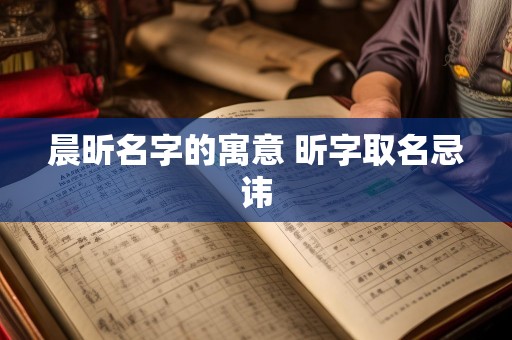 晨昕名字的寓意 昕字取名忌讳