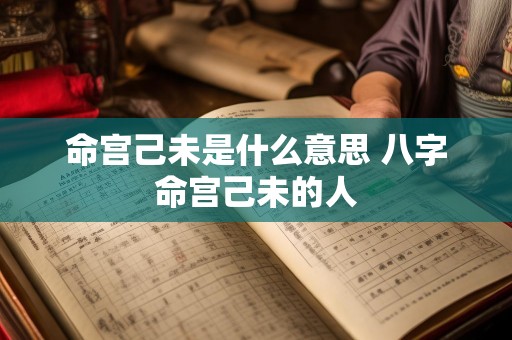 命宫己未是什么意思 八字命宫己未的人