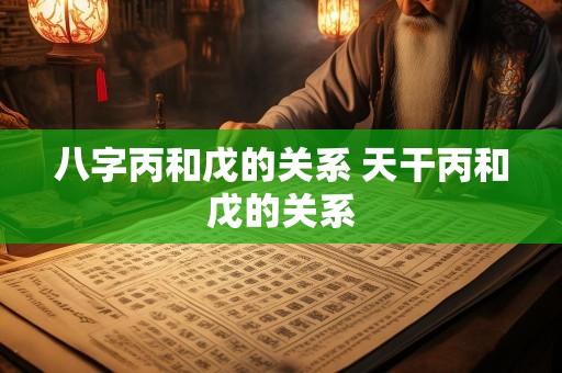 八字丙和戊的关系 天干丙和戊的关系