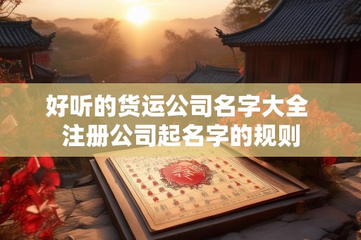 好听的货运公司名字大全 注册公司起名字的规则