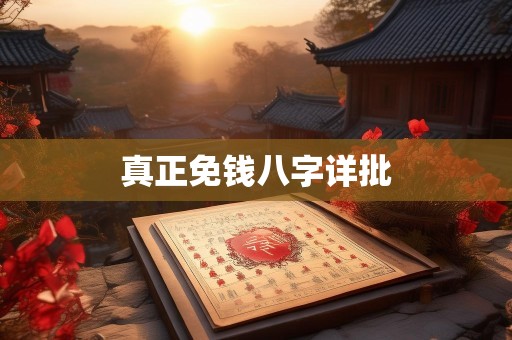 真正免钱八字详批