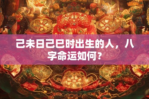 己未日己巳时出生的人，八字命运如何？