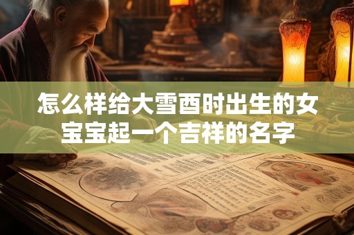 怎么样给大雪酉时出生的女宝宝起一个吉祥的名字