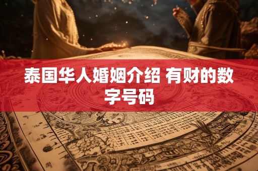泰国华人婚姻介绍 有财的数字号码