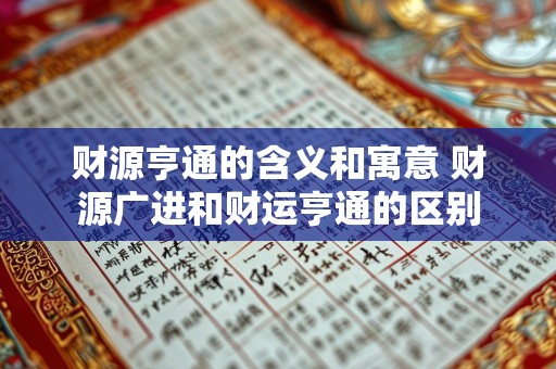 财源亨通的含义和寓意 财源广进和财运亨通的区别