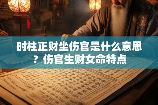 时柱正财坐伤官是什么意思？伤官生财女命特点