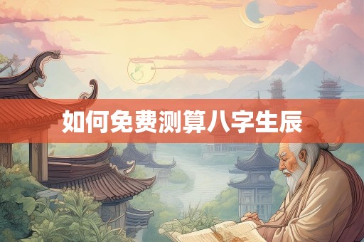 如何免费测算八字生辰