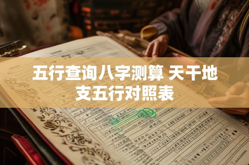 五行查询八字测算 天干地支五行对照表