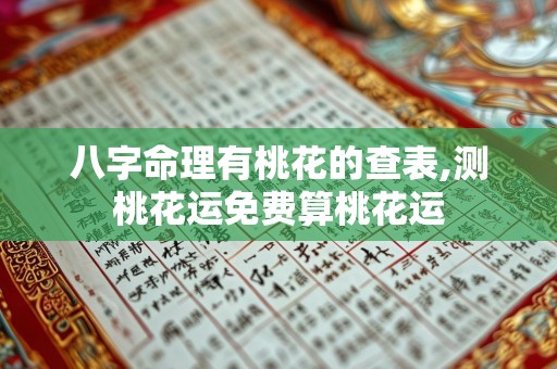 八字命理有桃花的查表,测桃花运免费算桃花运