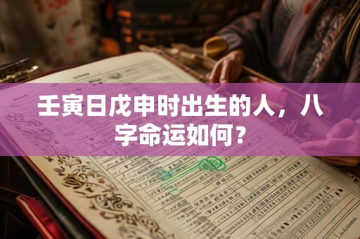 壬寅日戊申时出生的人，八字命运如何？