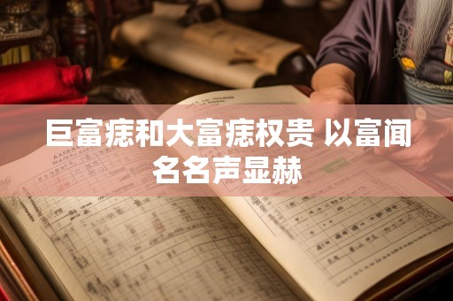 巨富痣和大富痣权贵 以富闻名名声显赫