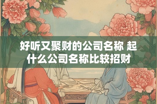 好听又聚财的公司名称 起什么公司名称比较招财