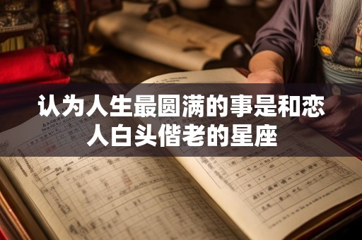 认为人生最圆满的事是和恋人白头偕老的星座
