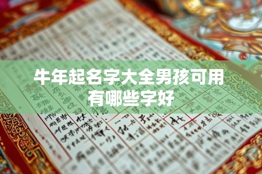 牛年起名字大全男孩可用 有哪些字好