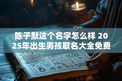 陈子默这个名字怎么样 2025年出生男孩取名大全免费