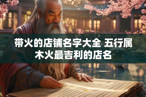 带火的店铺名字大全 五行属木火最吉利的店名