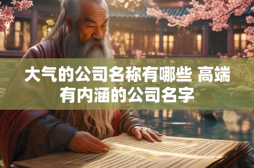 大气的公司名称有哪些 高端有内涵的公司名字