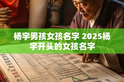 杨宇男孩女孩名字 2025杨宇开头的女孩名字