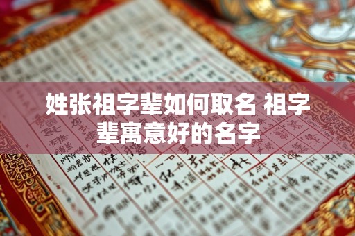 姓张祖字辈如何取名 祖字辈寓意好的名字
