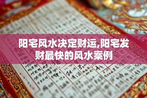 阳宅风水决定财运,阳宅发财最快的风水案例