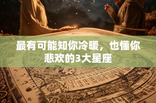 最有可能知你冷暖，也懂你悲欢的3大星座