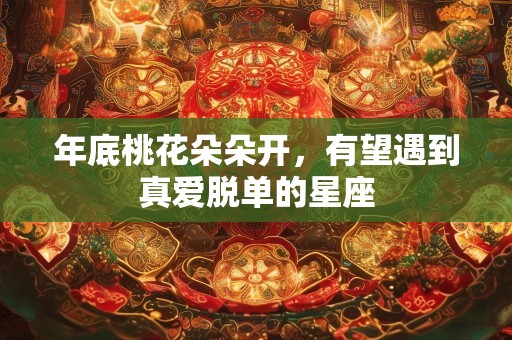 年底桃花朵朵开，有望遇到真爱脱单的星座