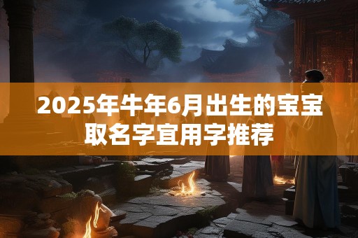 2025年牛年6月出生的宝宝取名字宜用字推荐
