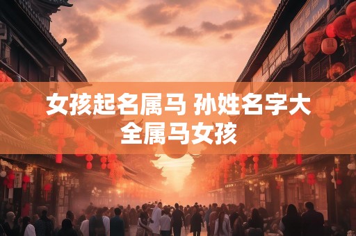 女孩起名属马 孙姓名字大全属马女孩