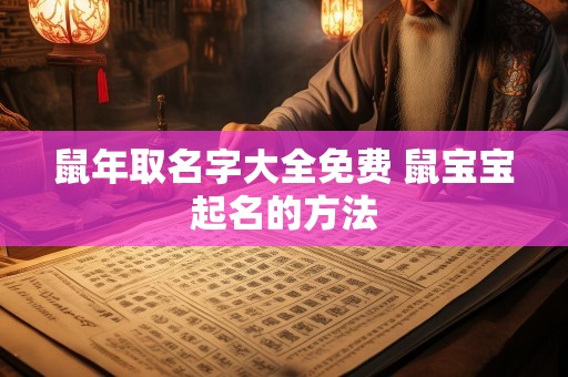 鼠年取名字大全免费 鼠宝宝起名的方法