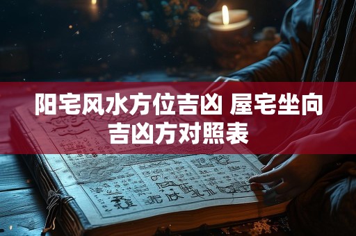 阳宅风水方位吉凶 屋宅坐向吉凶方对照表