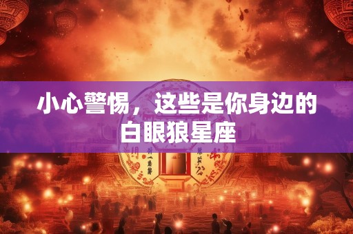 小心警惕，这些是你身边的白眼狼星座