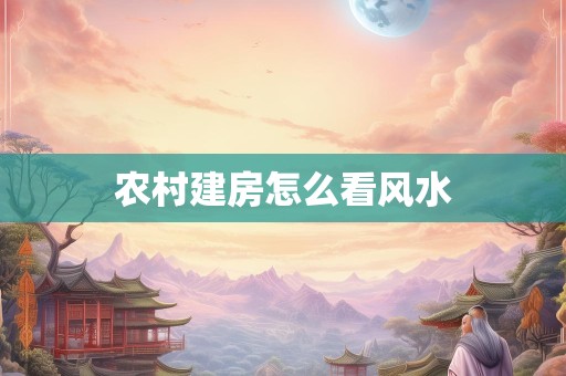 农村建房怎么看风水