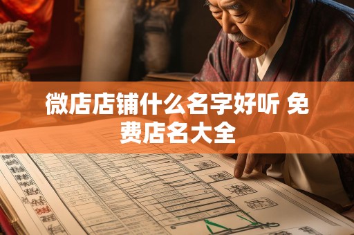 微店店铺什么名字好听 免费店名大全