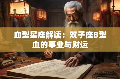 血型星座解读：双子座B型血的事业与财运