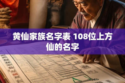 黄仙家族名字表 108位上方仙的名字