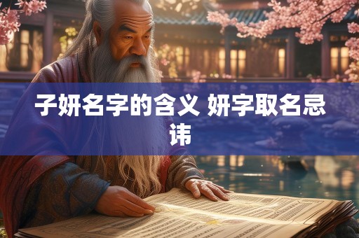 子妍名字的含义 妍字取名忌讳