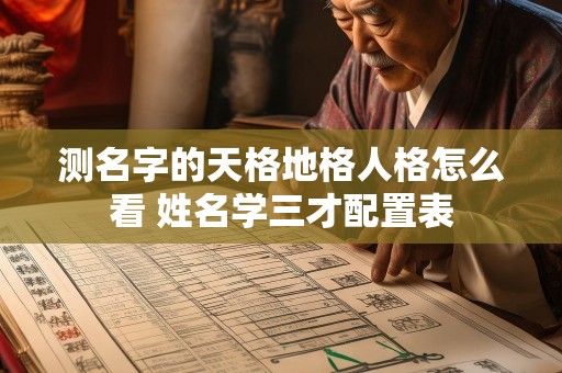 测名字的天格地格人格怎么看 姓名学三才配置表