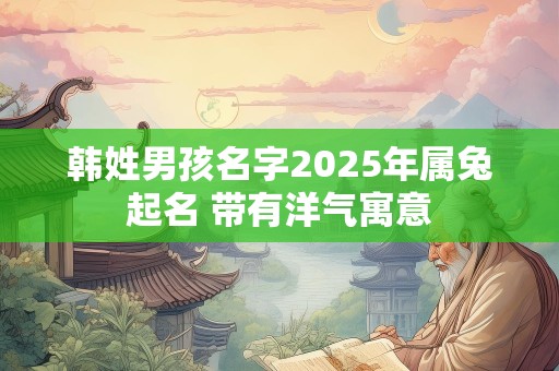 韩姓男孩名字2025年属兔起名 带有洋气寓意