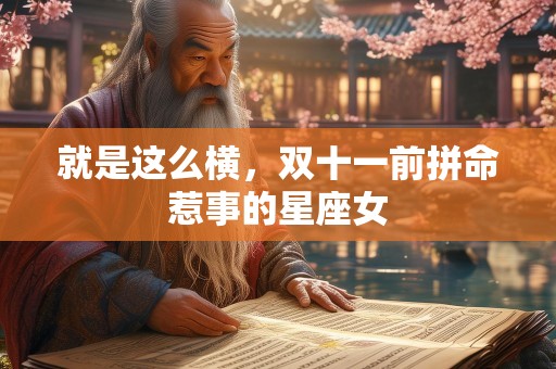 就是这么横，双十一前拼命惹事的星座女