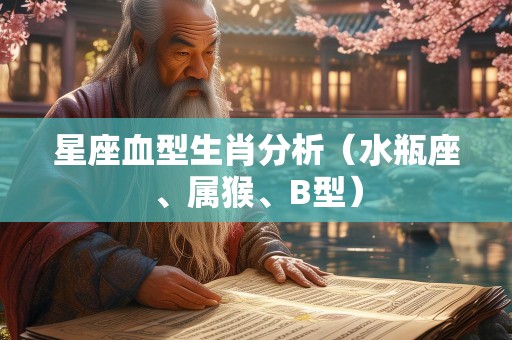 星座血型生肖分析（水瓶座、属猴、B型）