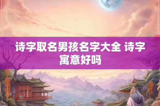 诗字取名男孩名字大全 诗字寓意好吗