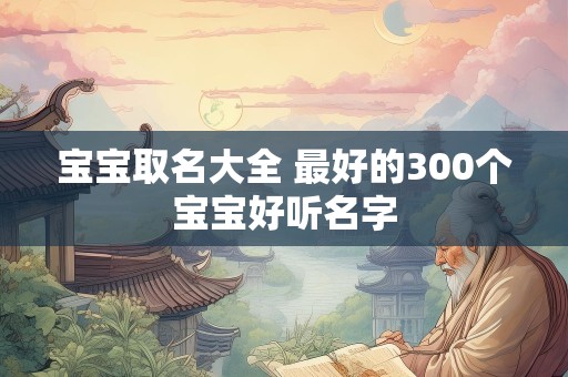 宝宝取名大全 最好的300个宝宝好听名字